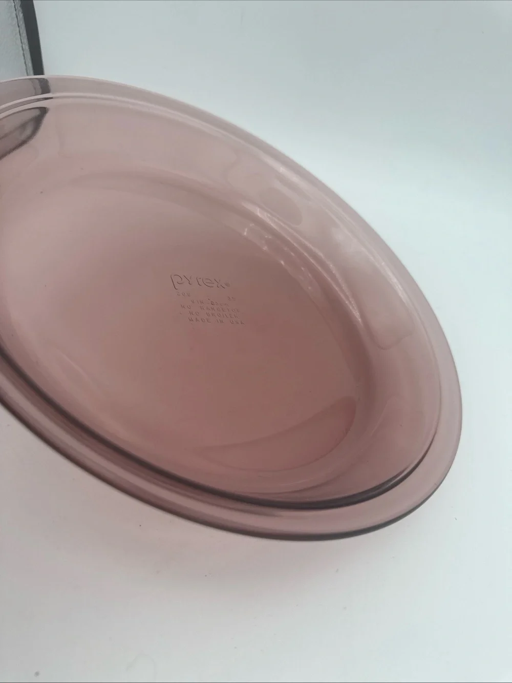 VTG #209 PYREX Cranberry Glass Pie 9” Plate Dish
